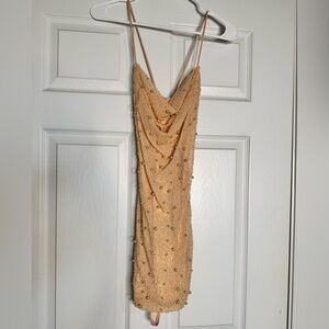 Oh Polly Embellished Cowl Mini Dress